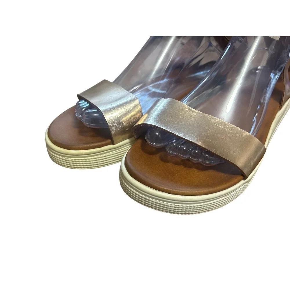 MIA Rose Gold Ankle Strap Platform Sandals‎ Women's Size 11 Summer Casual Chic